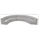 Meridian Arc Grey Boucle Fabric 8 pc Modular Sectional IMAGE 9