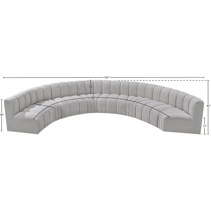 Meridian Arc Grey Boucle Fabric 8 pc Modular Sectional IMAGE 9