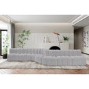 Meridian Arc Grey Boucle Fabric 8 pc Modular Sectional IMAGE 2