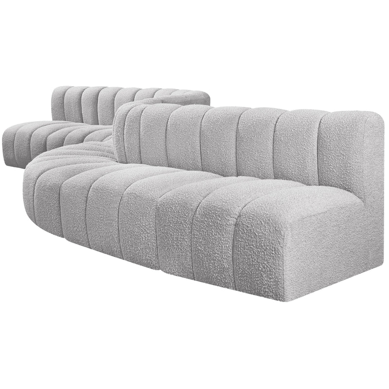 Meridian Arc Grey Boucle Fabric 8 pc Modular Sectional IMAGE 5
