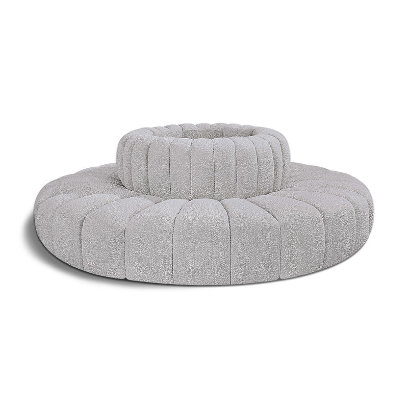 Meridian Arc Grey Boucle Fabric 8 pc Modular Sectional IMAGE 1