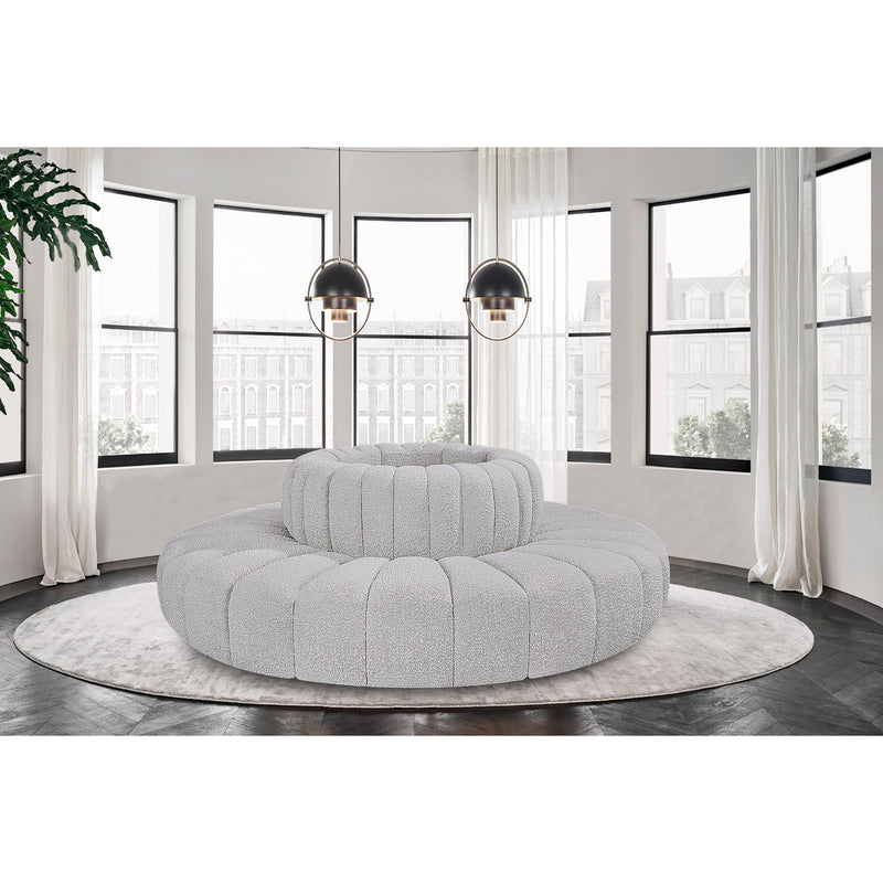 Meridian Arc Grey Boucle Fabric 8 pc Modular Sectional IMAGE 2