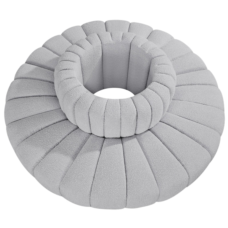 Meridian Arc Grey Boucle Fabric 8 pc Modular Sectional IMAGE 3