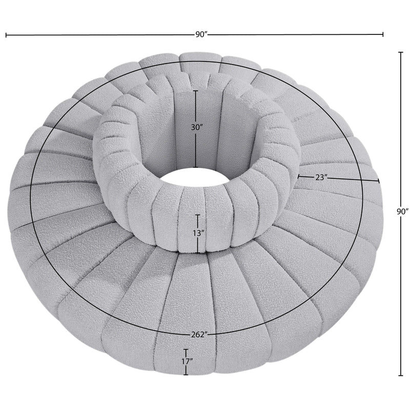 Meridian Arc Grey Boucle Fabric 8 pc Modular Sectional IMAGE 6