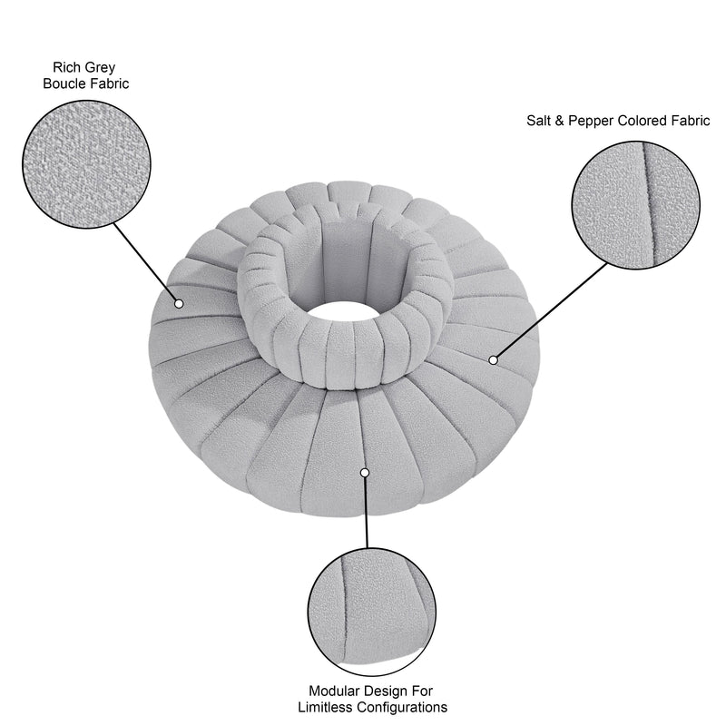 Meridian Arc Grey Boucle Fabric 8 pc Modular Sectional IMAGE 7