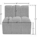 Meridian Arc Grey Boucle Fabric Straight Chair IMAGE 7