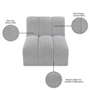 Meridian Arc Grey Boucle Fabric Straight Chair IMAGE 8