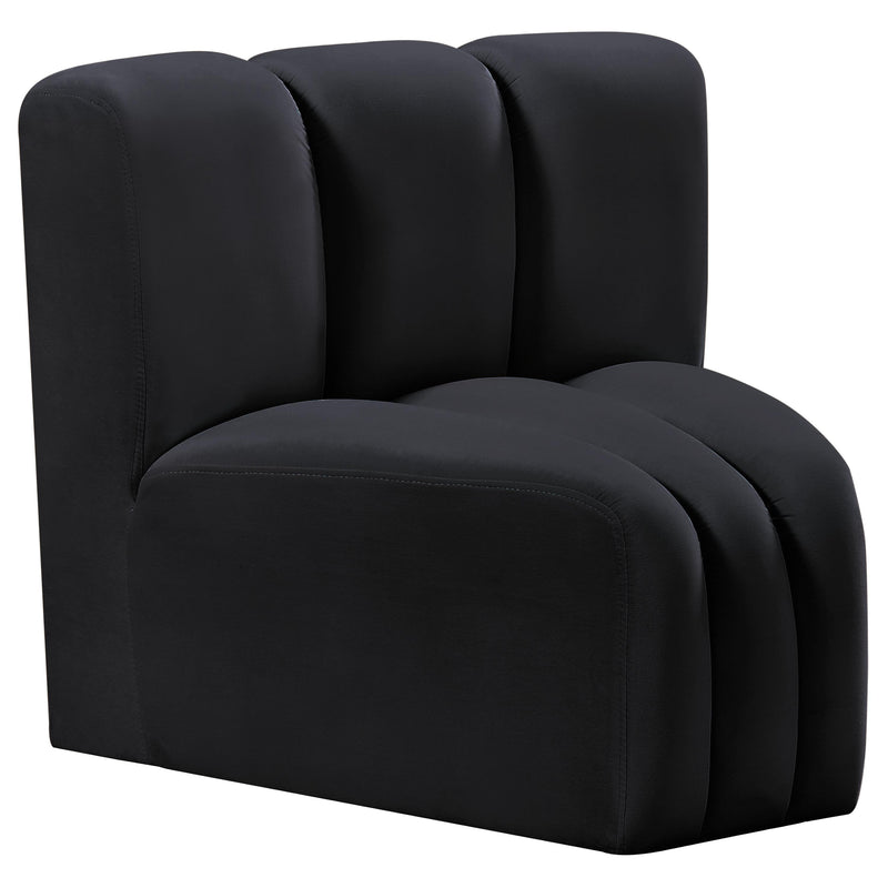 Meridian Arc Black Velvet Curved Corner IMAGE 3