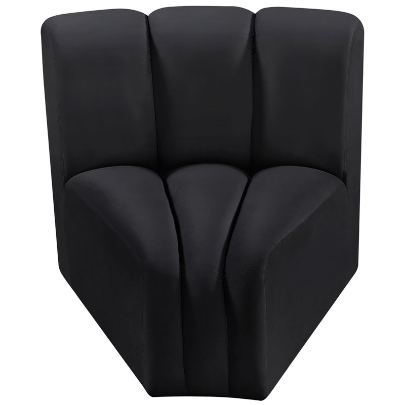 Meridian Arc Black Velvet Curved Corner IMAGE 5