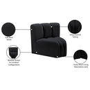 Meridian Arc Black Velvet Curved Corner IMAGE 9