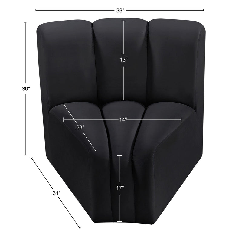 Meridian Arc Black Velvet Curved Corner IMAGE 9