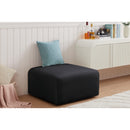 Meridian Arc Black Velvet Ottoman IMAGE 2