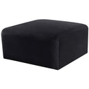Meridian Arc Black Velvet Ottoman IMAGE 5