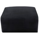 Meridian Arc Black Velvet Ottoman IMAGE 6