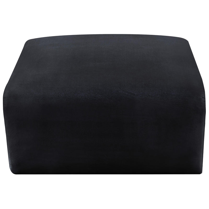 Meridian Arc Black Velvet Ottoman IMAGE 6