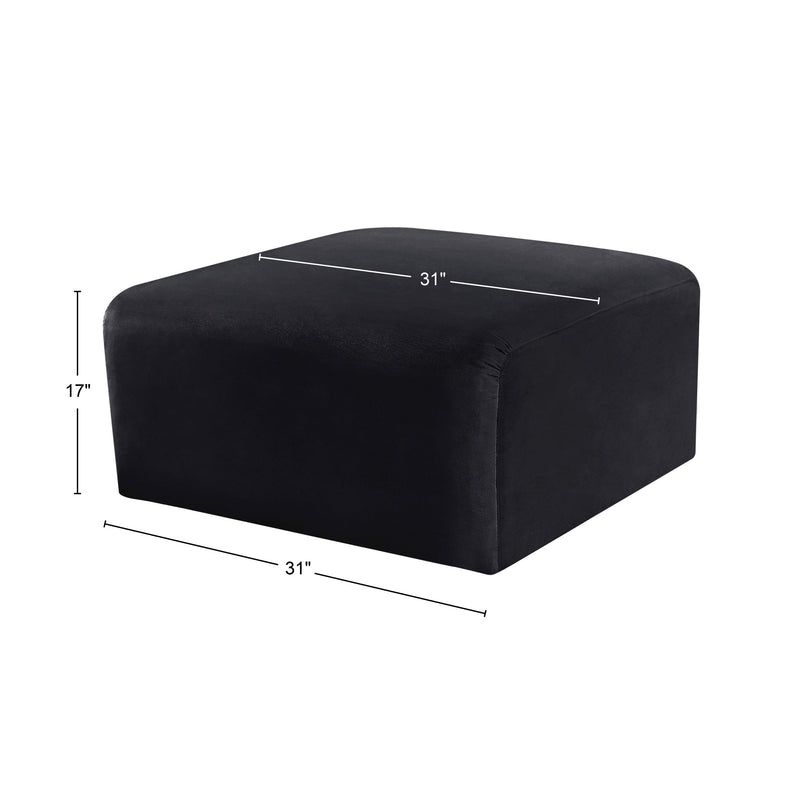 Meridian Arc Black Velvet Ottoman IMAGE 8
