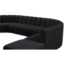 Meridian Arc Black Velvet 10 pc Modular Sectional IMAGE 10