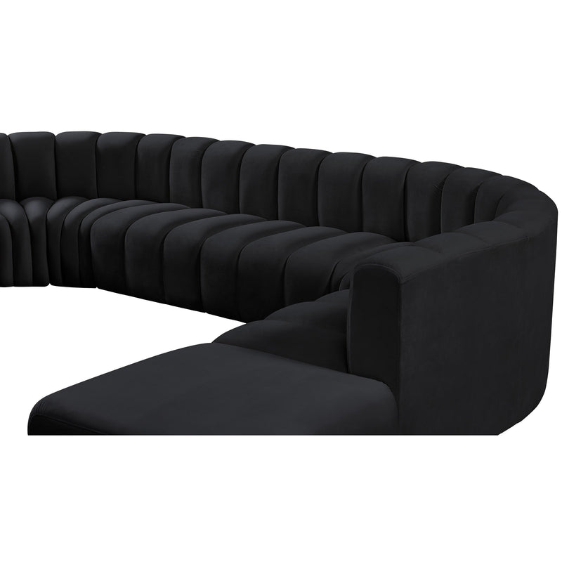 Meridian Arc Black Velvet 10 pc Modular Sectional IMAGE 10