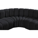 Meridian Arc Black Velvet 10 pc Modular Sectional IMAGE 12