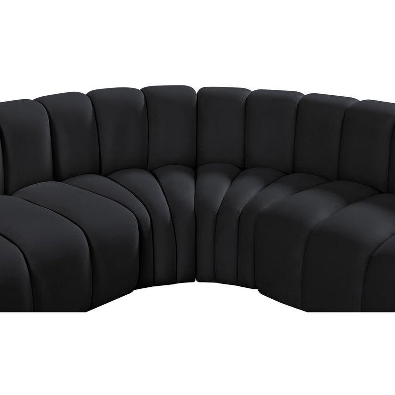 Meridian Arc Black Velvet 10 pc Modular Sectional IMAGE 12