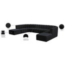 Meridian Arc Black Velvet 10 pc Modular Sectional IMAGE 17