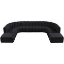 Meridian Arc Black Velvet 10 pc Modular Sectional IMAGE 4