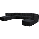 Meridian Arc Black Velvet 10 pc Modular Sectional IMAGE 5