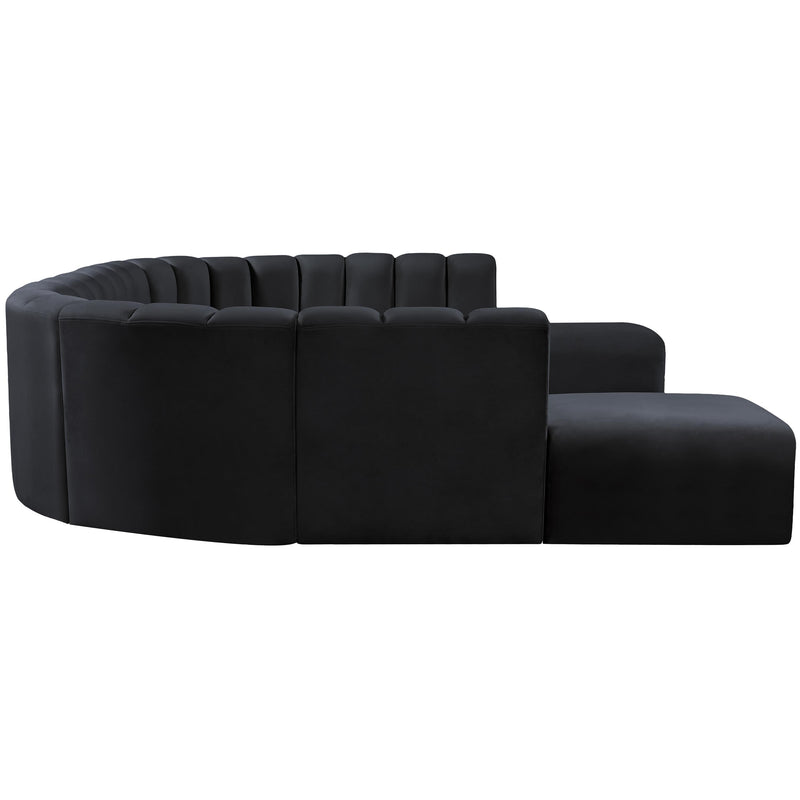 Meridian Arc Black Velvet 10 pc Modular Sectional IMAGE 6