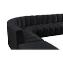 Meridian Arc Black Velvet 10 pc Modular Sectional IMAGE 8