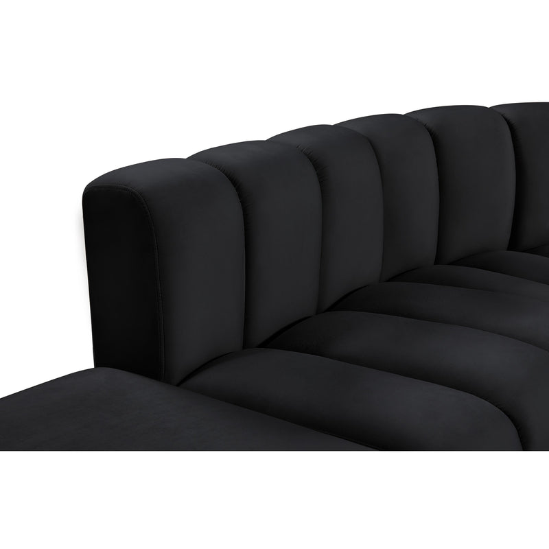 Meridian Arc Black Velvet 10 pc Modular Sectional IMAGE 9