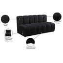Meridian Arc Black Velvet 2 pc Modular Sectional IMAGE 10