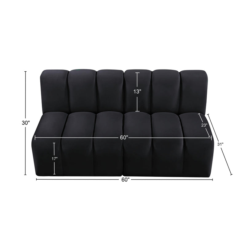 Meridian Arc Black Velvet 2 pc Modular Sectional IMAGE 10