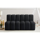 Meridian Arc Black Velvet 2 pc Modular Sectional IMAGE 2