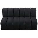 Meridian Arc Black Velvet 2 pc Modular Sectional IMAGE 4