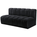 Meridian Arc Black Velvet 2 pc Modular Sectional IMAGE 6