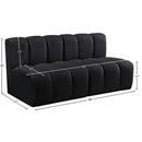 Meridian Arc Black Velvet 2 pc Modular Sectional IMAGE 9