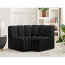 Meridian Arc Black Velvet 2 pc Modular Sectional IMAGE 2