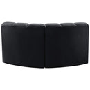 Meridian Arc Black Velvet 2 pc Modular Sectional IMAGE 3