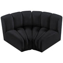 Meridian Arc Black Velvet 2 pc Modular Sectional IMAGE 4