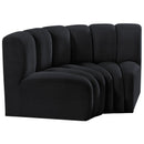 Meridian Arc Black Velvet 2 pc Modular Sectional IMAGE 5