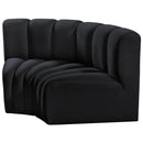 Meridian Arc Black Velvet 2 pc Modular Sectional IMAGE 6