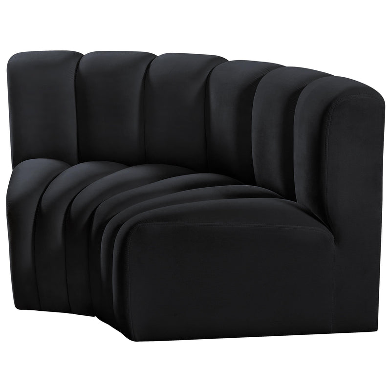 Meridian Arc Black Velvet 2 pc Modular Sectional IMAGE 6