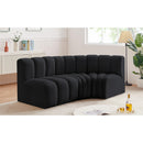 Meridian Arc Black Velvet 3 pc Modular Sectional IMAGE 2
