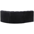 Meridian Arc Black Velvet 3 pc Modular Sectional IMAGE 3