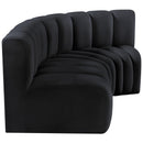 Meridian Arc Black Velvet 3 pc Modular Sectional IMAGE 7
