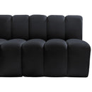 Meridian Arc Black Velvet 3 pc Modular Sectional IMAGE 8