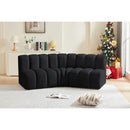 Meridian Arc Black Velvet 3 pc Modular Sectional IMAGE 2