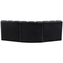 Meridian Arc Black Velvet 3 pc Modular Sectional IMAGE 3