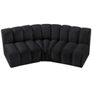 Meridian Arc Black Velvet 3 pc Modular Sectional IMAGE 4