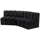 Meridian Arc Black Velvet 3 pc Modular Sectional IMAGE 6
